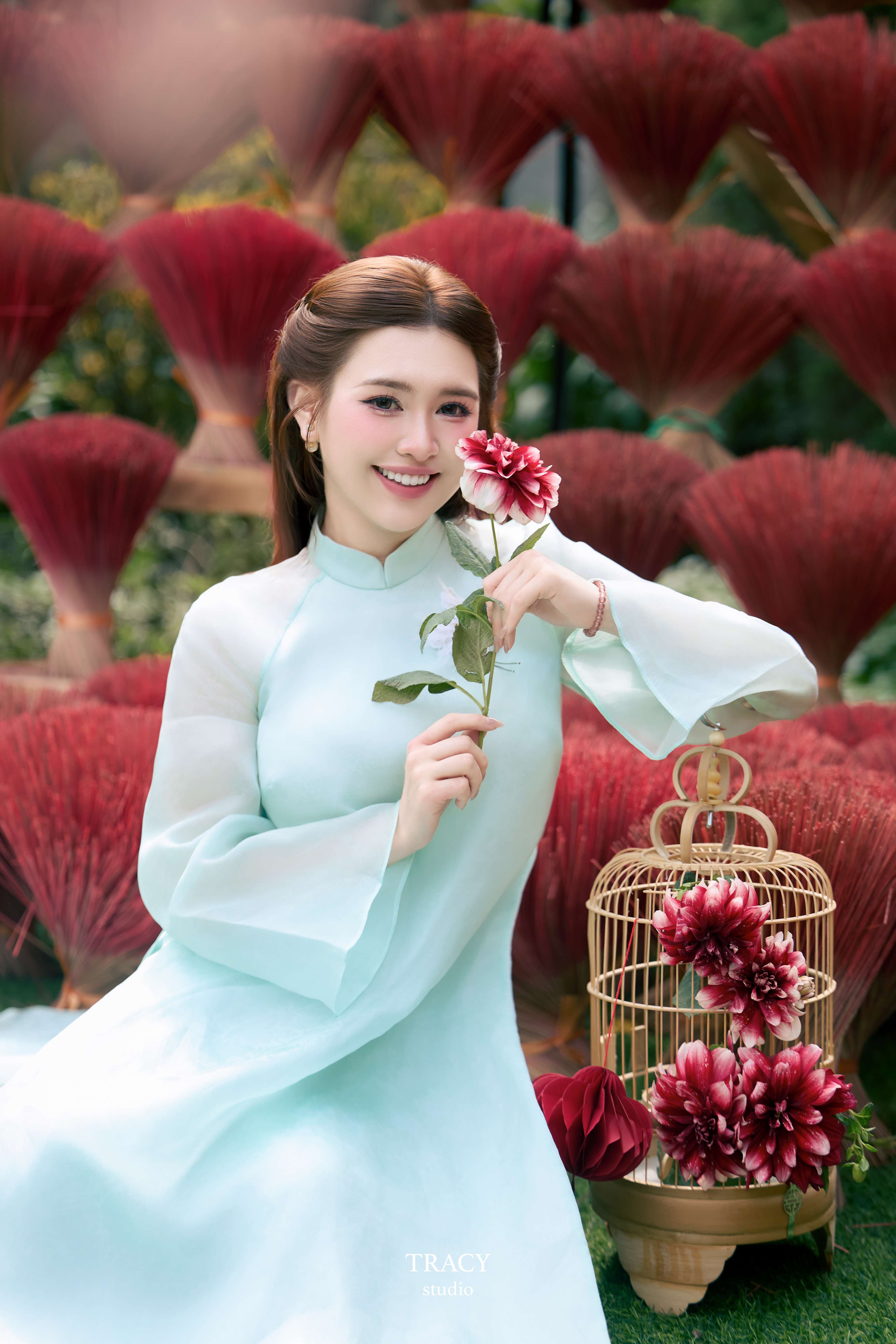 tracy studio chụp concept áo dài dạo xuân